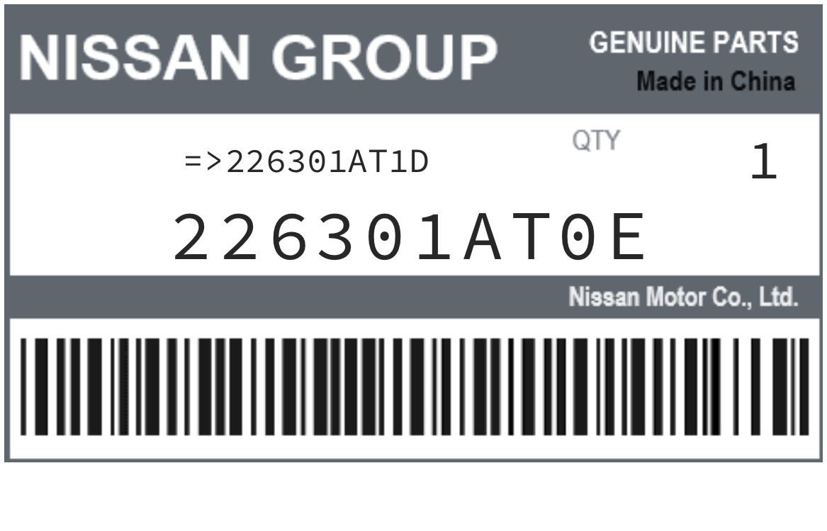 NISSAN - 226301AT0E REFERENCE REMPLACEE PAR :