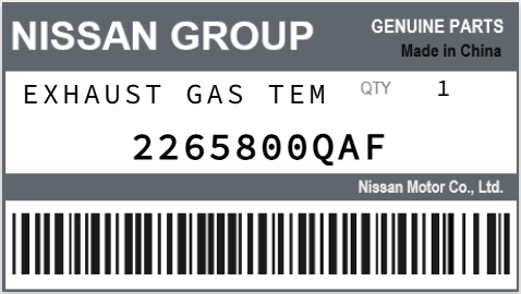 NISSAN - 2265800QAF EXHAUST GAS TEM