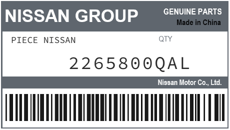 NISSAN - 2265800QAL PIECE NISSAN