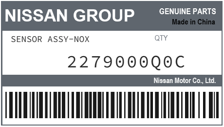 NISSAN - 2279000Q0C SENSOR ASSY-NOX