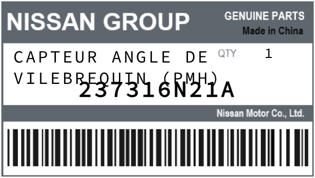 NISSAN - 237316N21A CAPTEUR ANGLE DE VILEBREQUIN (pmh)