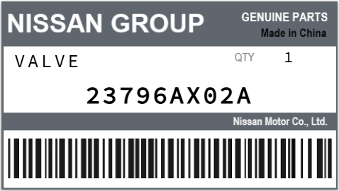 NISSAN - 23796AX02A VALVE