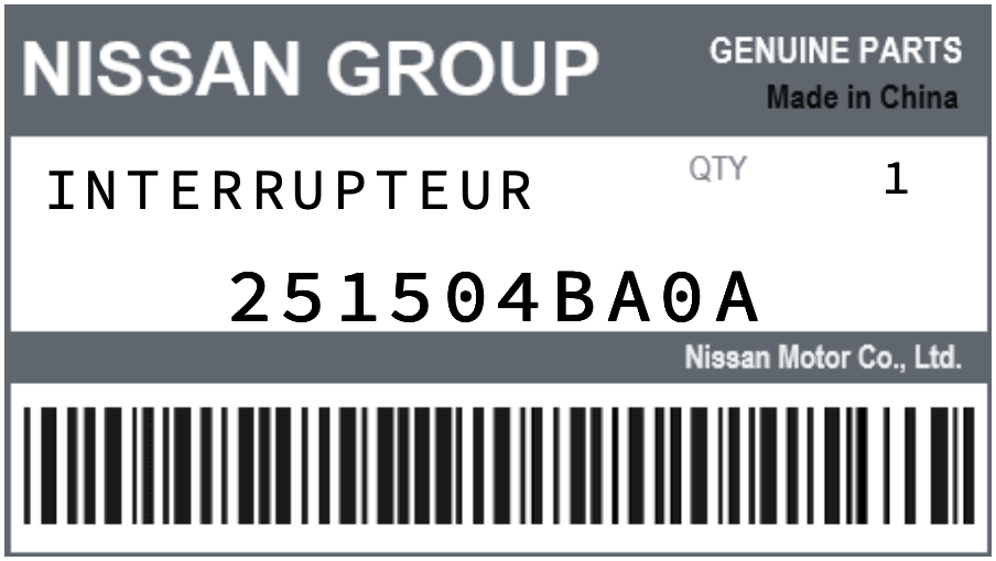 NISSAN - 251504BA0A INTERRUPTEUR