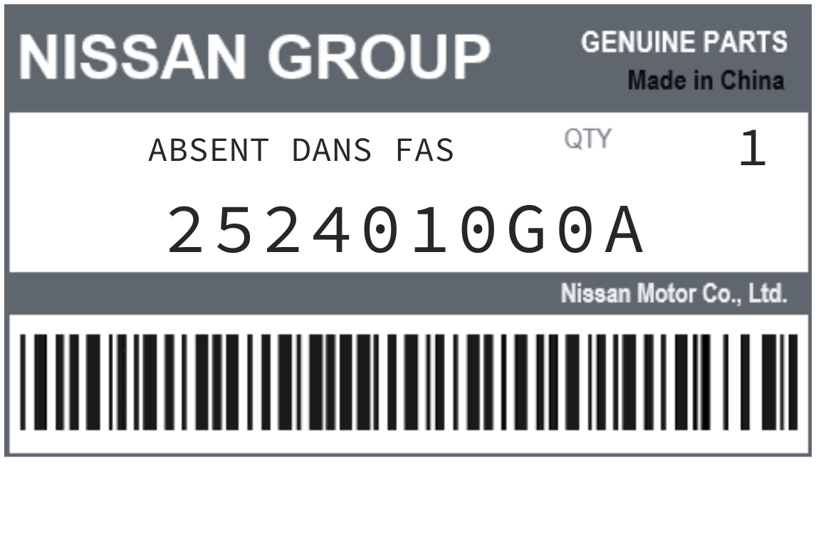 NISSAN - 2524010G0A ABSENT DANS FAS