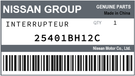 NISSAN - 25401BH12C INTERRUPTEUR