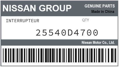 NISSAN - 25540D4700 INTERRUPTEUR