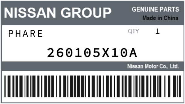 NISSAN - 260105X10A PHARE