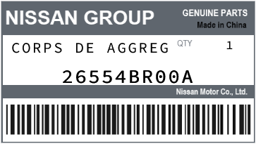 NISSAN - 26554BR00A CORPS DE AGGREG