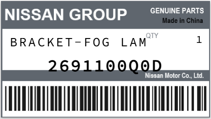 NISSAN - 2691100Q0D BRACKET-FOG LAM