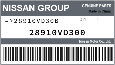 NISSAN - 28910VD300 REFERENCE REMPLACEE PAR :