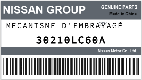 NISSAN - 30210LC60A MECANISME D'EMBRAYAGE