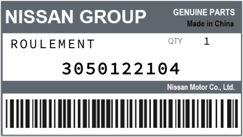 NISSAN - 3050122104 ROULEMENT