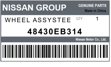 NISSAN - 48430EB314 WHEEL ASSYSTEE