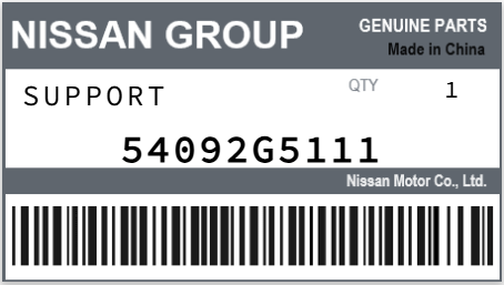 NISSAN - 54092G5111 SUPPORT