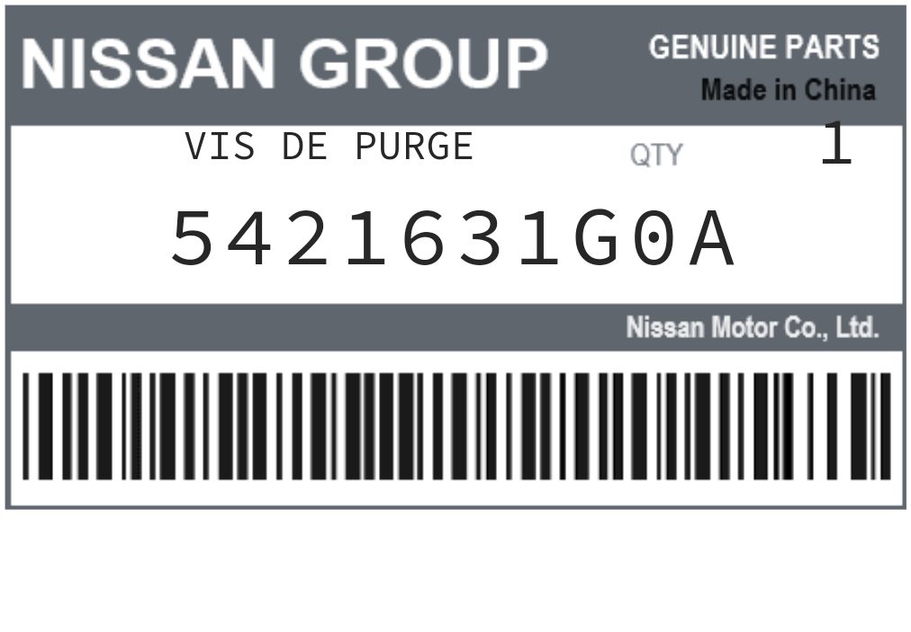 NISSAN - 5421631G0A VIS DE PURGE