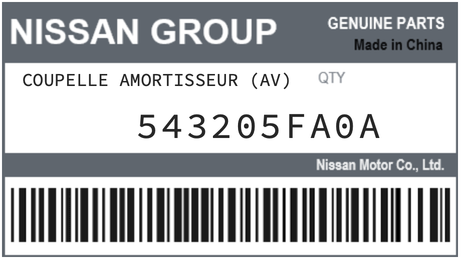 NISSAN - 543205FA0A COUPELLE AMORTISSEUR (av)