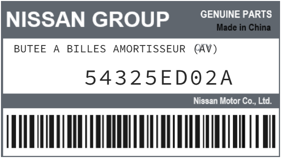 NISSAN - 54325ED02A BUTEE A BILLES AMORTISSEUR (av)