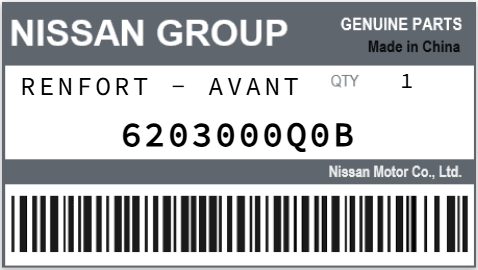 NISSAN - 6203000Q0B RENFORT - AVANT