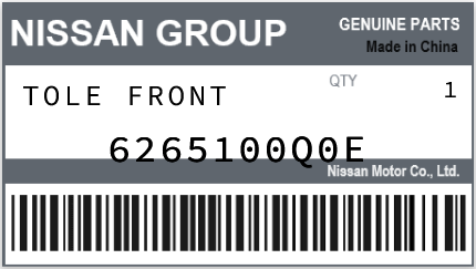 NISSAN - 6265100Q0E TOLE FRONT