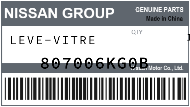 NISSAN - 807006KG0B Leve-Vitre
