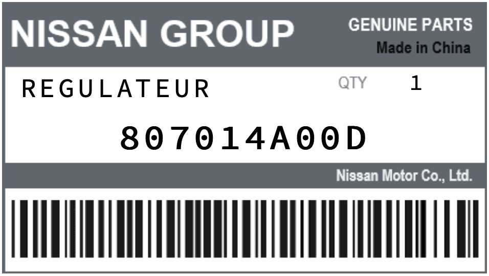 NISSAN - 807014A00D REFERENCE REMPLACEE PAR :