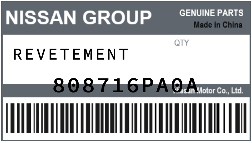 NISSAN - 808716PA0A REVETEMENT