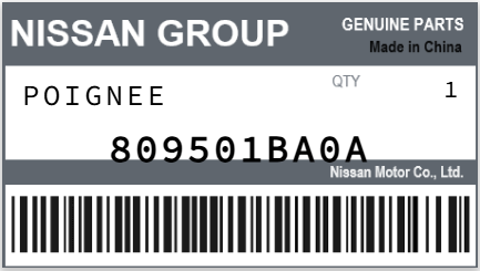 NISSAN - 809501BA0A POIGNEE