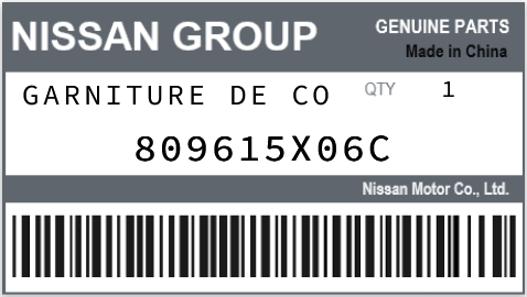 NISSAN - 809615X06C GARNITURE DE CO