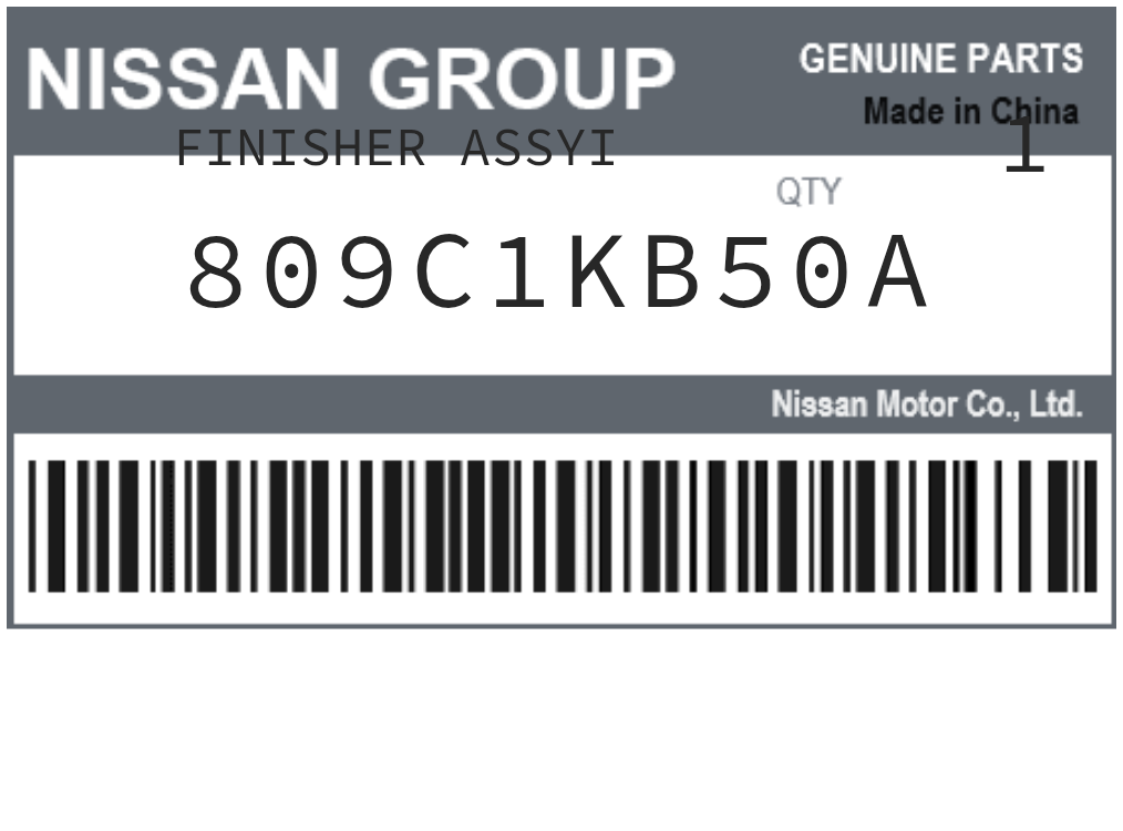 NISSAN - 809C1KB50A FINISHER ASSYI