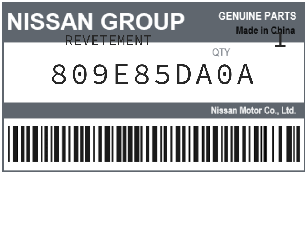 NISSAN - 809E85DA0A REVETEMENT