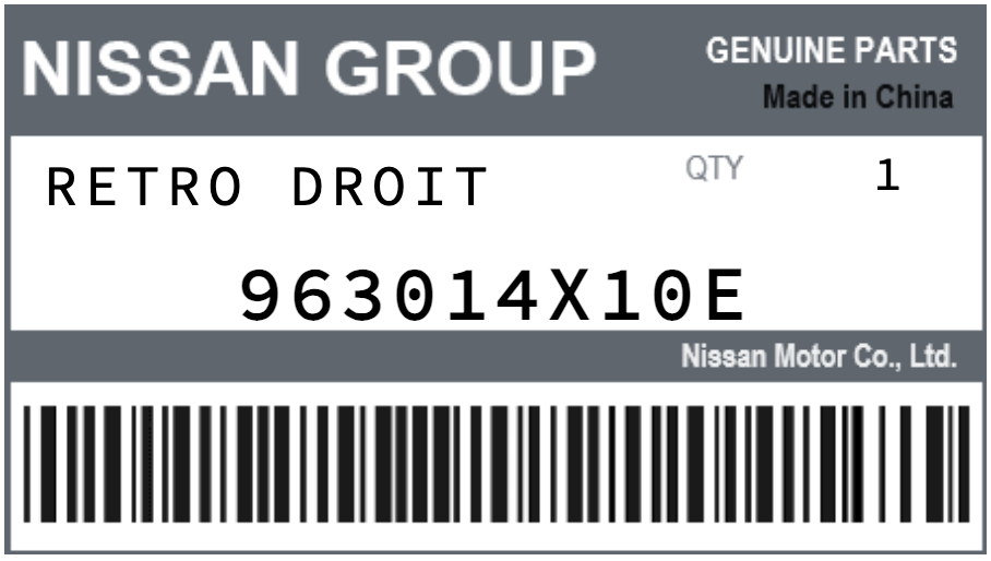 NISSAN - 963014X10E RETRO DROIT