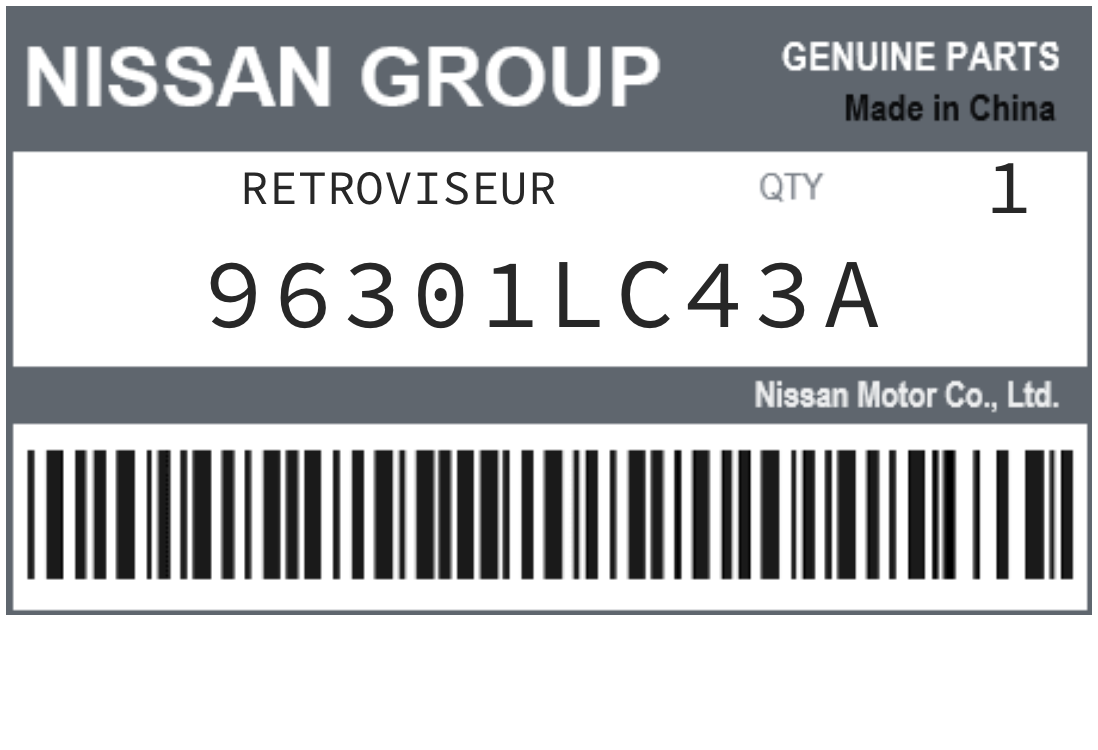 NISSAN - 96301LC43A RETROVISEUR