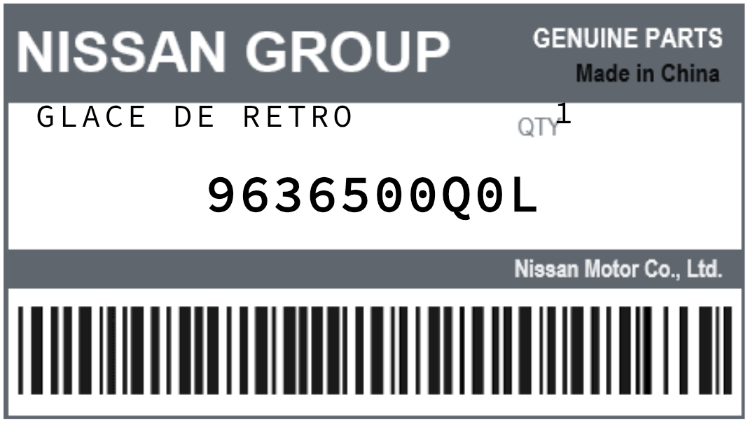 NISSAN - 9636500Q0L GLACE DE RETRO