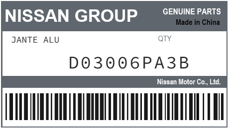 NISSAN - D03006PA3B JANTE ALU