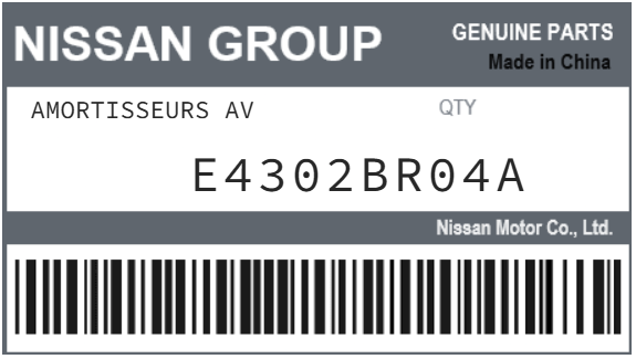 NISSAN - E4302BR04A AMORTISSEURS AV