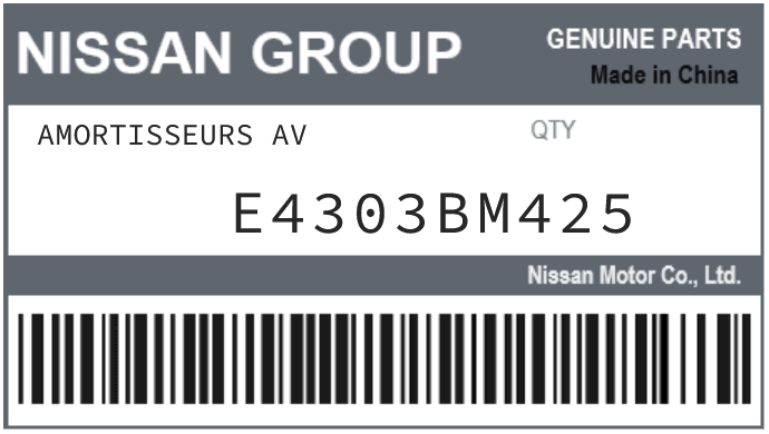 NISSAN - E4303BM425 AMORTISSEURS AV