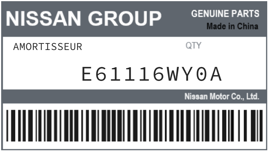NISSAN - E61116WY0A AMORTISSEUR
