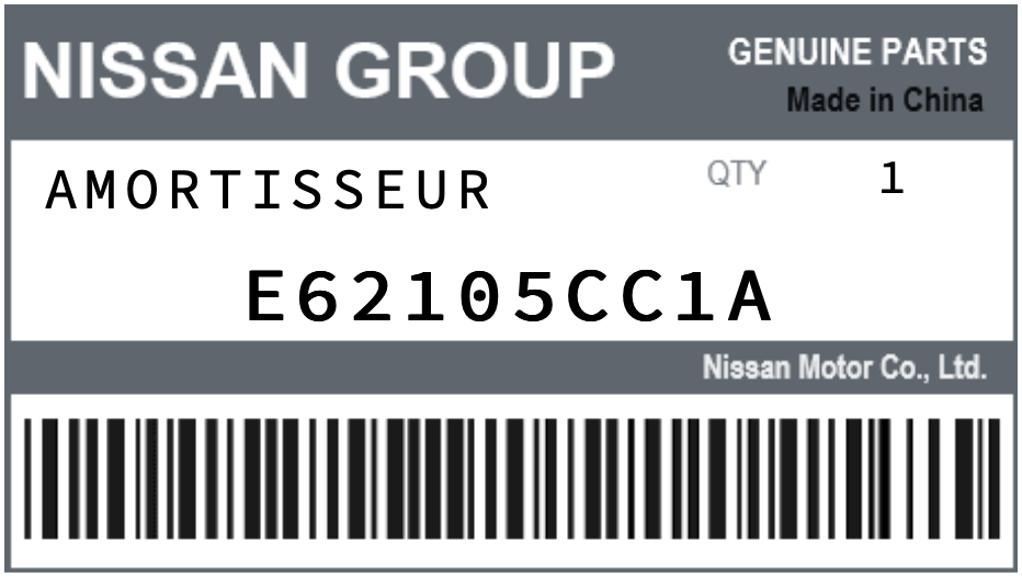 NISSAN - E62105CC1A AMORTISSEUR