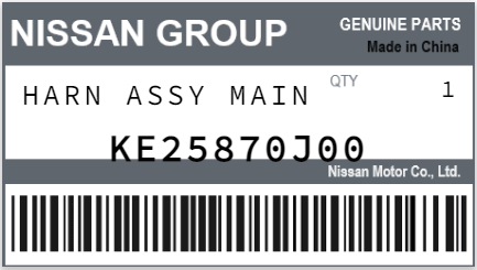 NISSAN - KE25870J00 HARN ASSY MAIN