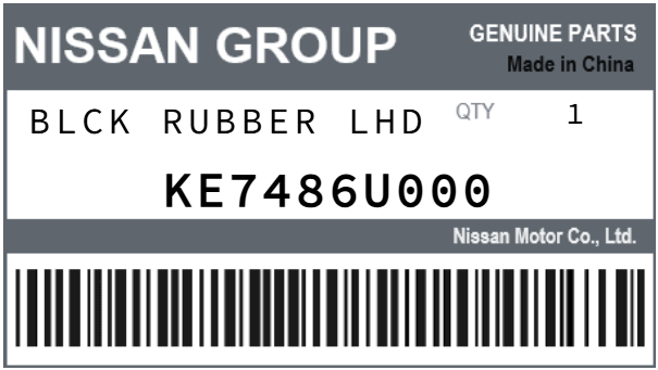 NISSAN - KE7486U000 BLCK RUBBER LHD