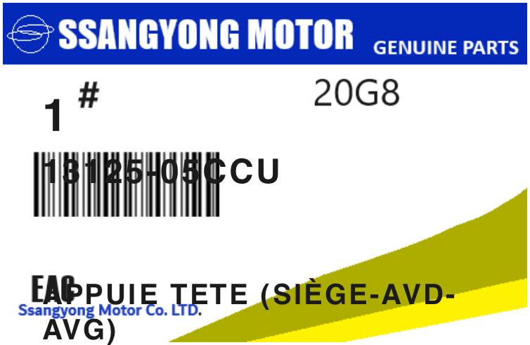 SSANGYONG - 13125-05CCU APPUIE TETE (siège-avd-avg)