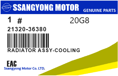 SSANGYONG - 21320-36380 RADIATOR ASSY-COOLING