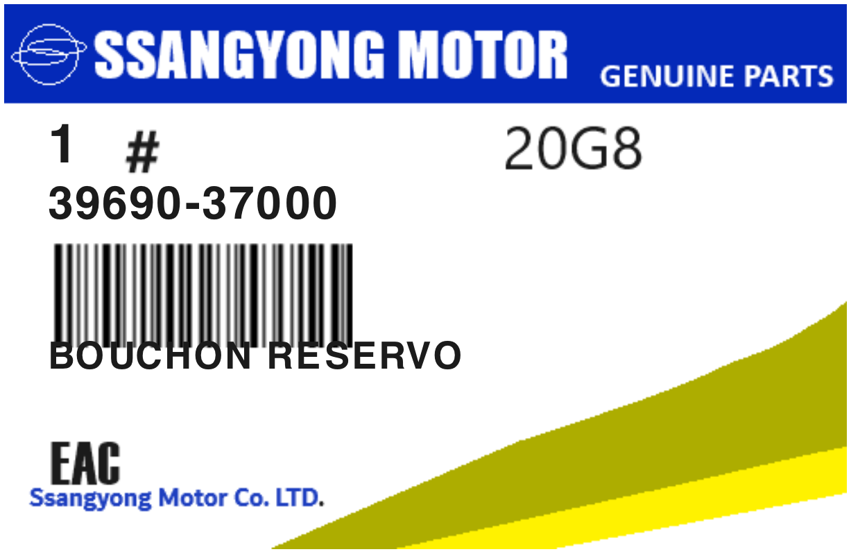 SSANGYONG - 39690-37000 BOUCHON RESERVO