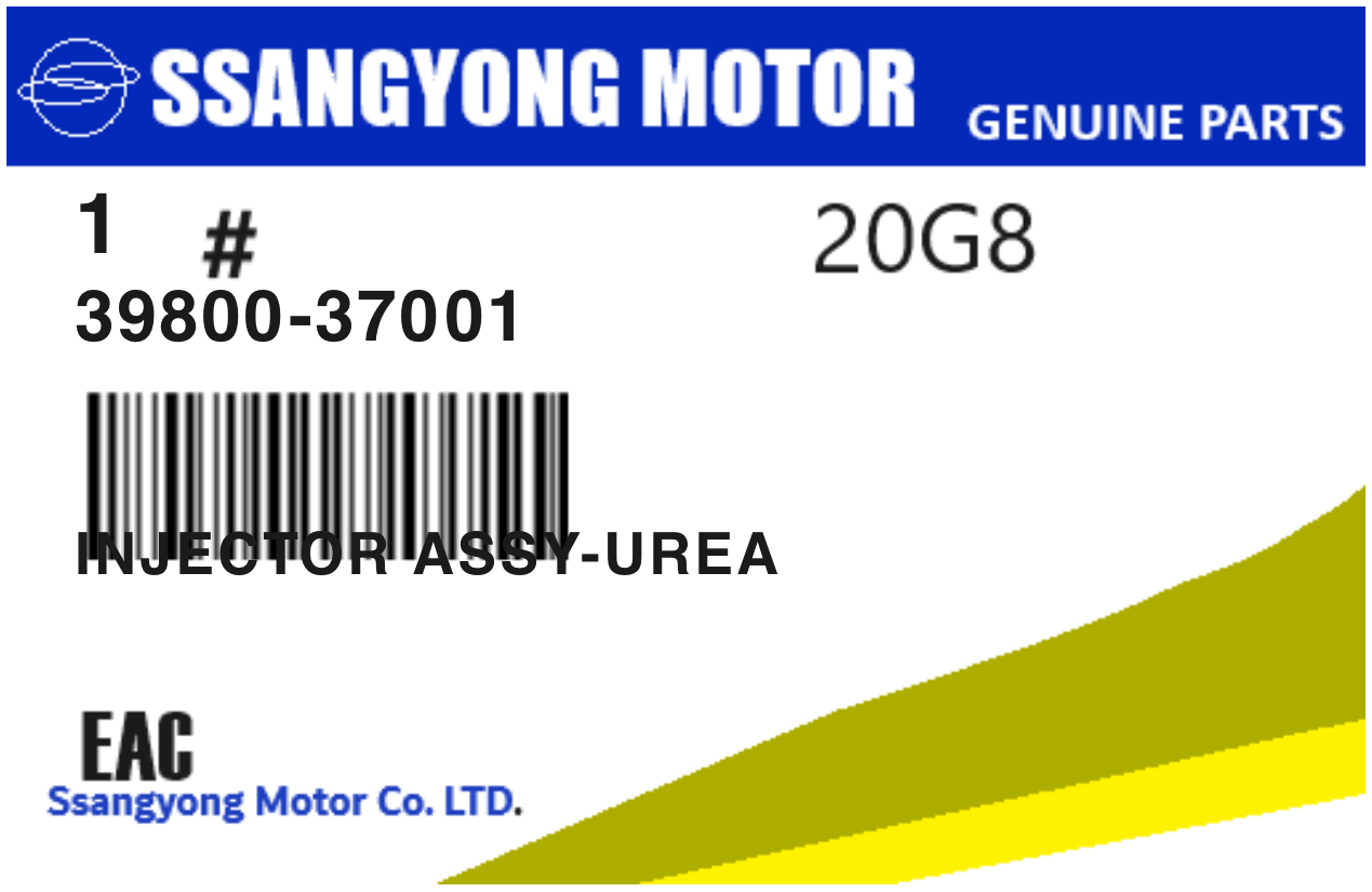 SSANGYONG - 39800-37001 INJECTEUR AD BL