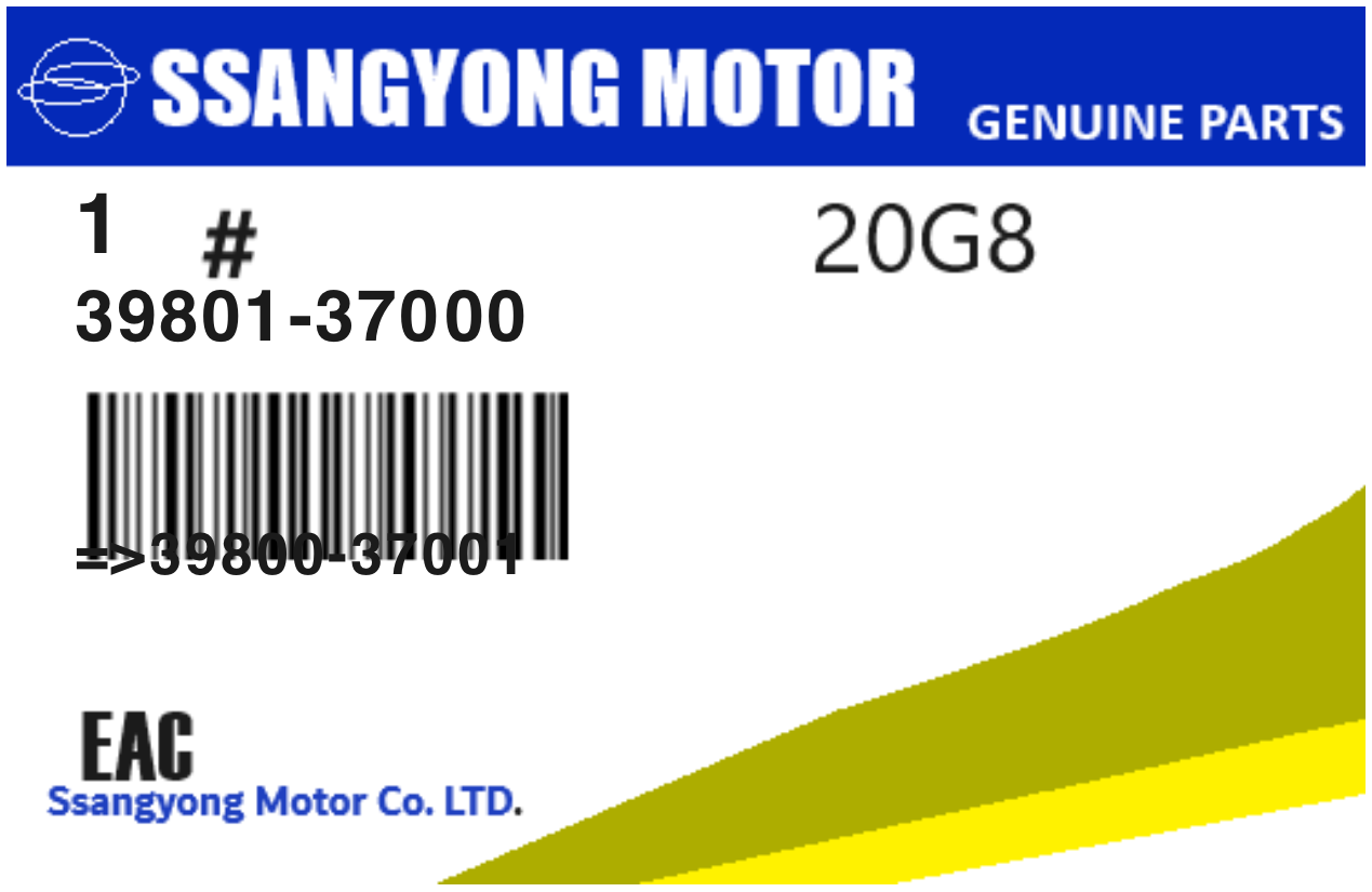 SSANGYONG - 39801-37000 REFERENCE REMPLACEE PAR :