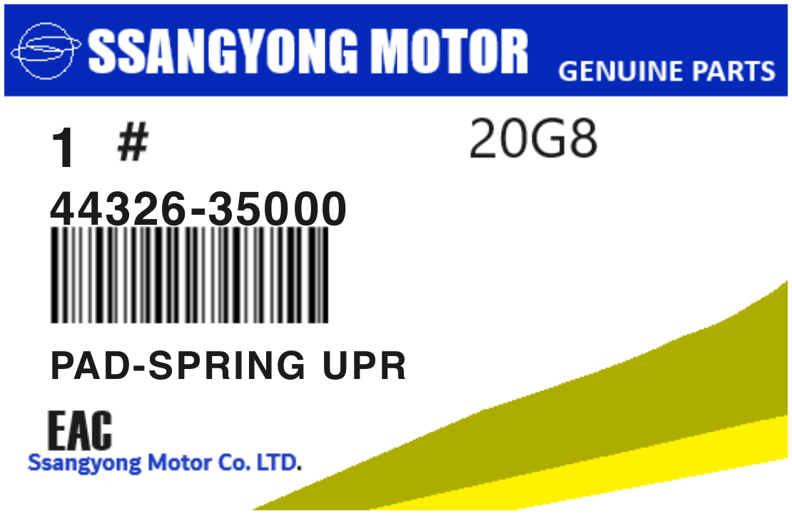 SSANGYONG - 44326-35000 PAD-SPRING UPR