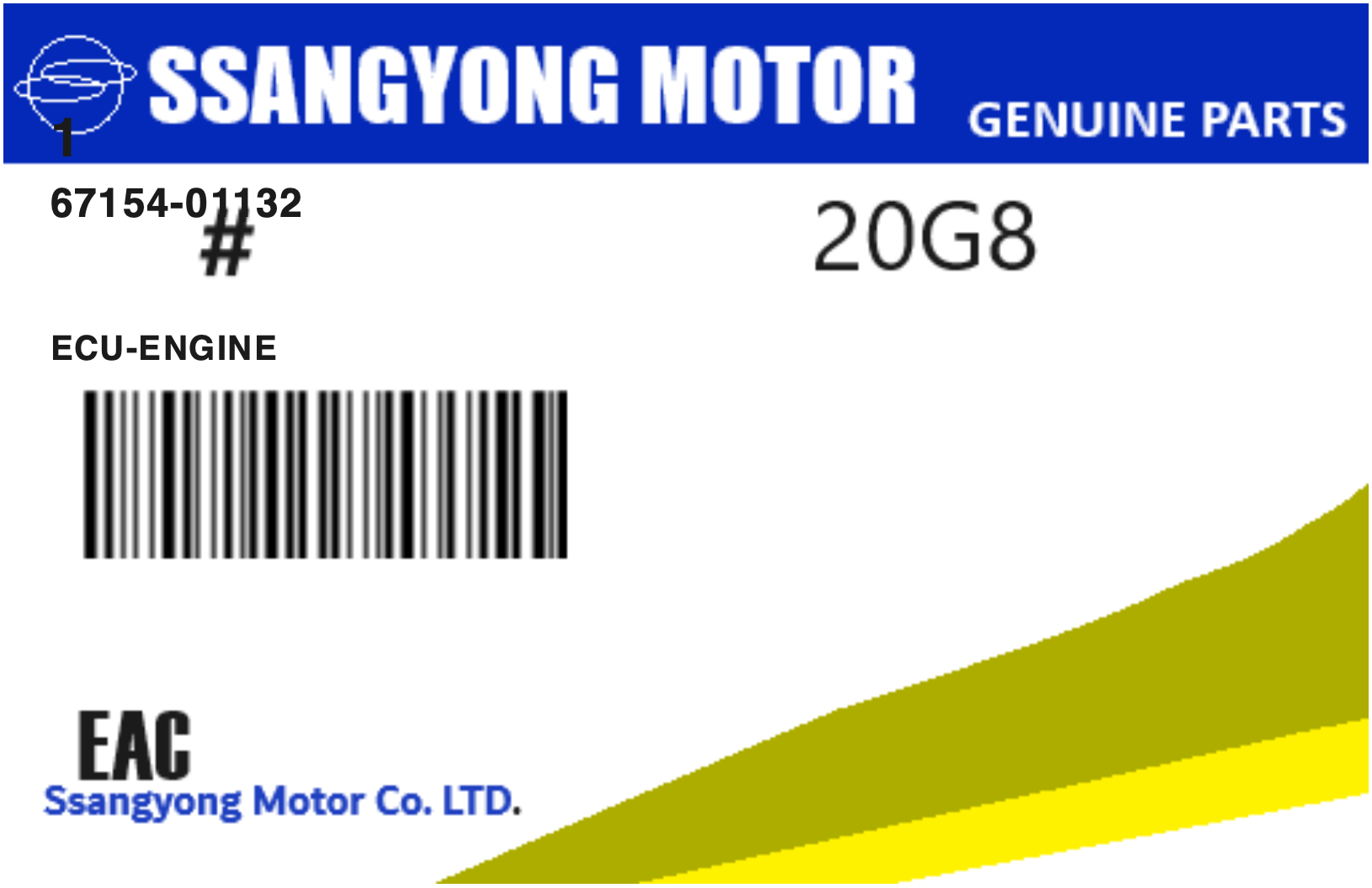 SSANGYONG - 67154-01132 ECU-ENGINE