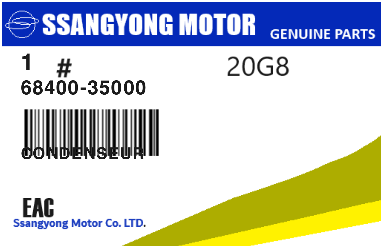 SSANGYONG - 68400-35000 CONDENSEUR