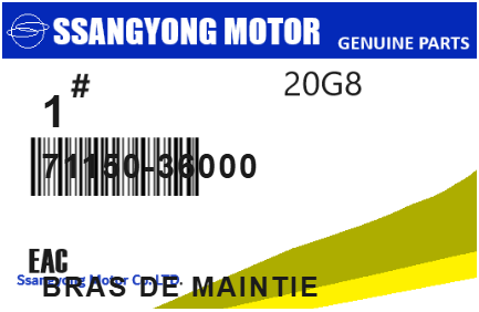 SSANGYONG - 71150-36000 BRAS DE MAINTIE
