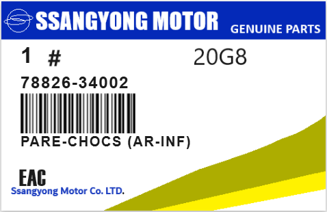 SSANGYONG - 78826-34002 PARE-CHOCS (ar-inf)